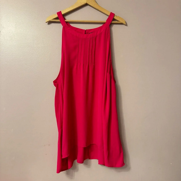 Torrid Georgette Pleated Goddess Neck Tank Pink Women Size 5X - Picture 3 of 8